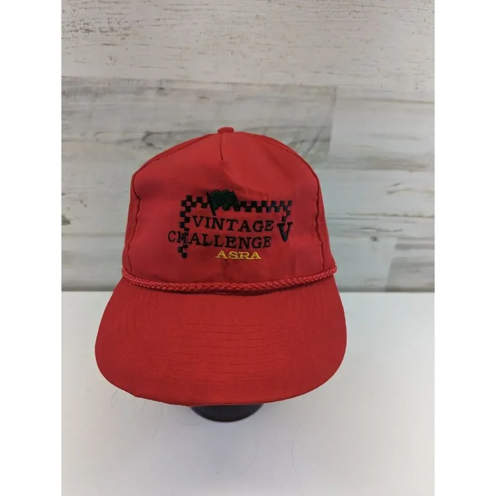 Vintage Challenge 5 Asra Red Rope Hat‎ - Sportsman Level Motorcycle Road Racing
